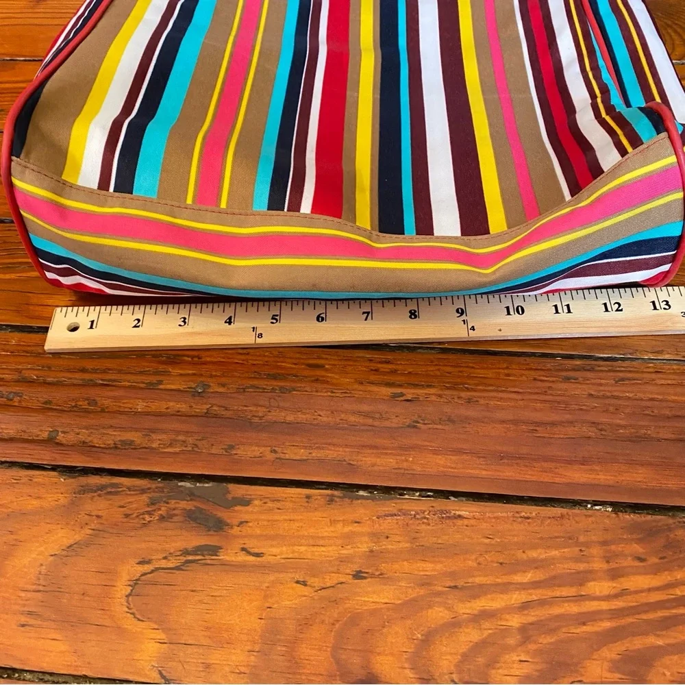 90’s Lancôme Striped Red Shoulder Tote